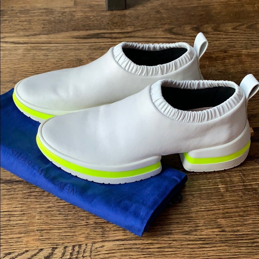 Stuart Weitzman leather slip-on sneaker, sz 7